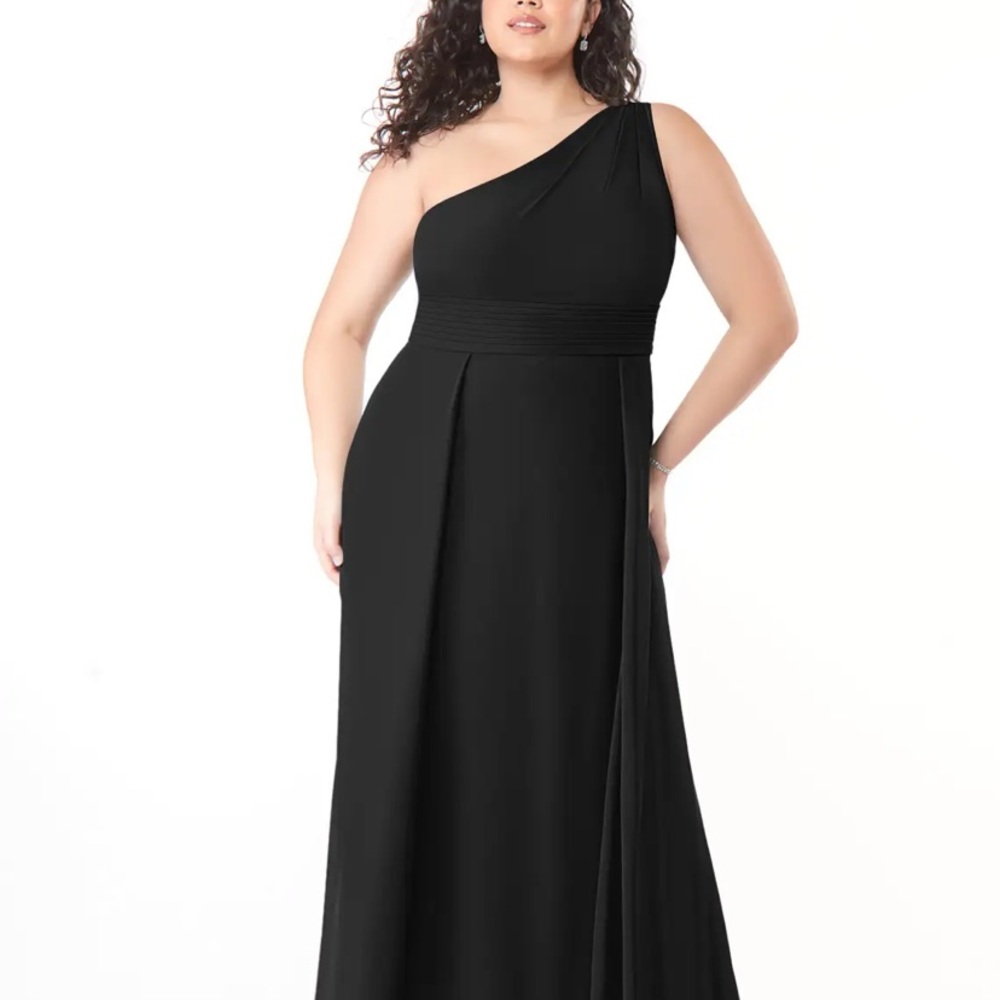 Azazie Black One-Shoulder Gown
